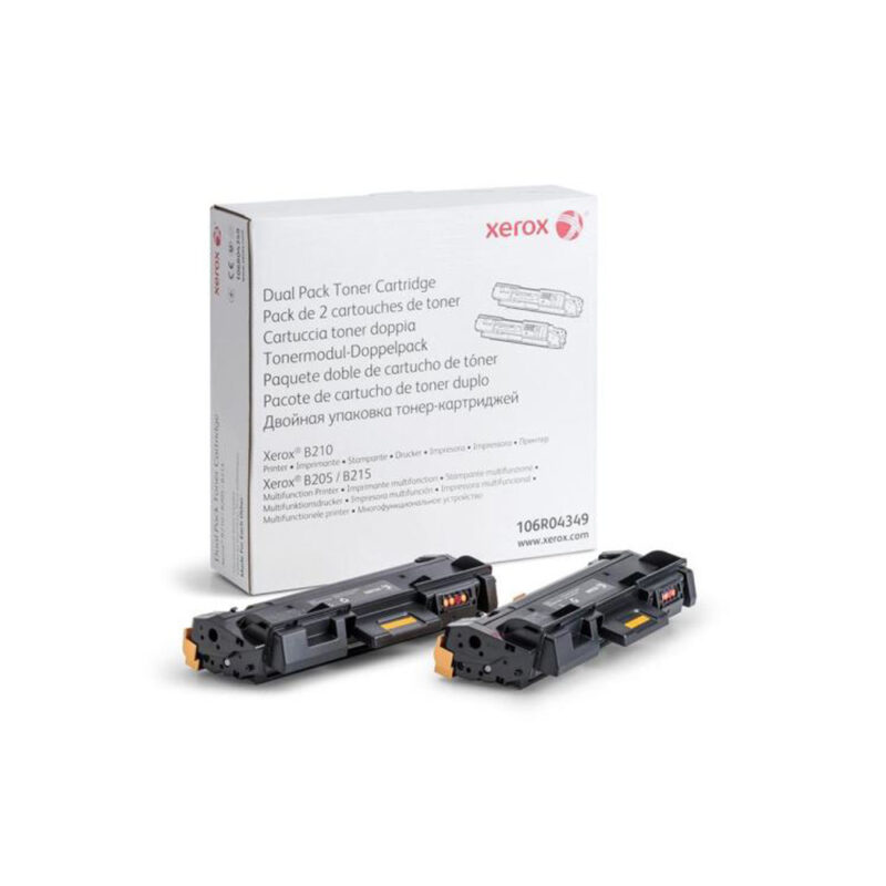 XEROX B205/210/215 TONER CRTR BLACK DUAL PACK (3k) (106R04349) (XER106R04349) XEROX B205/210/215 TONER CRTR BLACK DUAL PACK (3k) (106R04349) (XER106R04349)