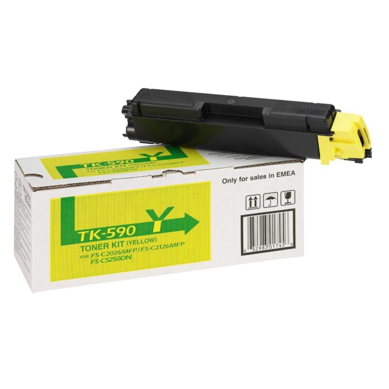 KYOCERA FS-C2026MFP ECOSYS P6026CDN/M6026CDN/M6526CDN/M6026CIDN/M6526CIDN YELLOW TONER (5k) (TK-590Y) (KYOTK590Y)