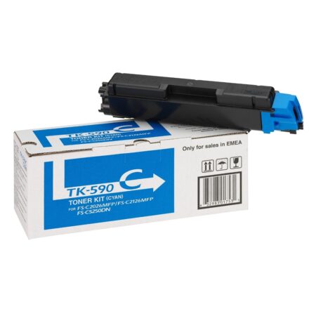 KYOCERA FS C2026MFP ECOSYS P6026CDN/M6026CDN/M6526CDN/M6026CIDN/M6526CIDN CYAN TONER (5k) (TK-590C) (KYOTK590C)