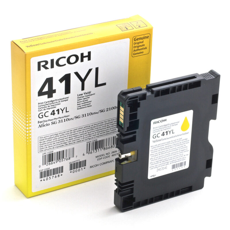 RICOH GC 41YL GEL INK YELLOW 600p (GC-41YL) (405768) (RICGC41YL)