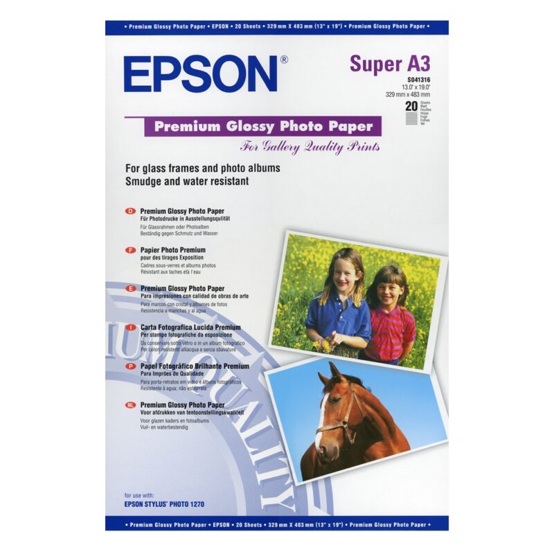 Φωτογραφικό Χαρτί EPSON A3+ Premium Glossy 250 g/m² 20 Φύλλα (C13S041316) (EPSS041316) Φωτογραφικό Χαρτί EPSON A3+ Premium Glossy 250 g/m² 20 Φύλλα (C13S041316) (EPSS041316)