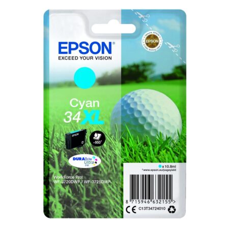 Epson Μελάνι Inkjet No.34XL Cyan (C13T34724010) (EPST347240)