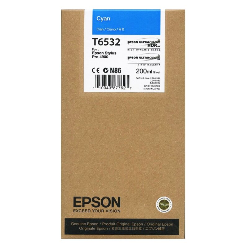 Epson Μελάνι Inkjet T6532 Cyan (C13T653200) (EPST653200) Epson Μελάνι Inkjet T6532 Cyan (C13T653200) (EPST653200)