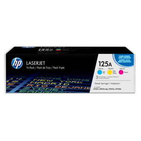 HP 125A LaserJet 3-Pack Cyan Magenta Yellow Toner (CF373AM) (HPCF373AM)
