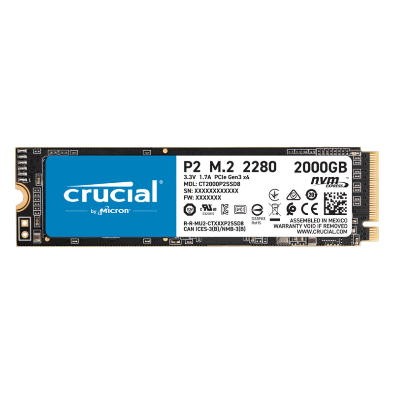 Crucial SSD P2 2TB 3D NAND NVME PCIe M.2 (CT2000P2SSD8) (CRUCT2000P2SSD8) Crucial SSD P2 2TB 3D NAND NVME PCIe M.2 (CT2000P2SSD8) (CRUCT2000P2SSD8)