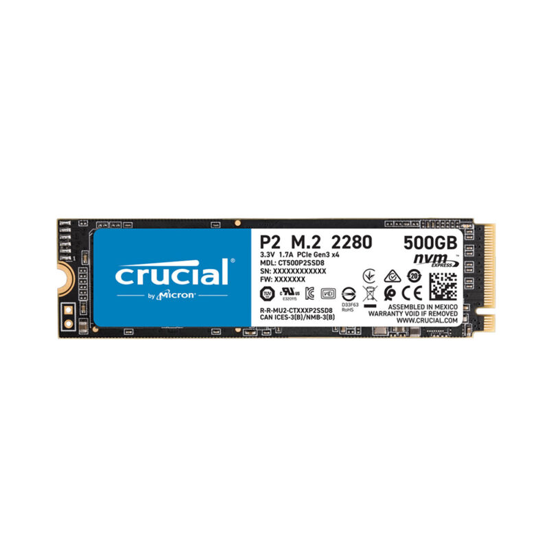 Crucial SSD P2 500GB 3D NAND NVME PCIe M.2 (CT500P2SSD8) (CRUCT500P2SSD8) Crucial SSD P2 500GB 3D NAND NVME PCIe M.2 (CT500P2SSD8) (CRUCT500P2SSD8)