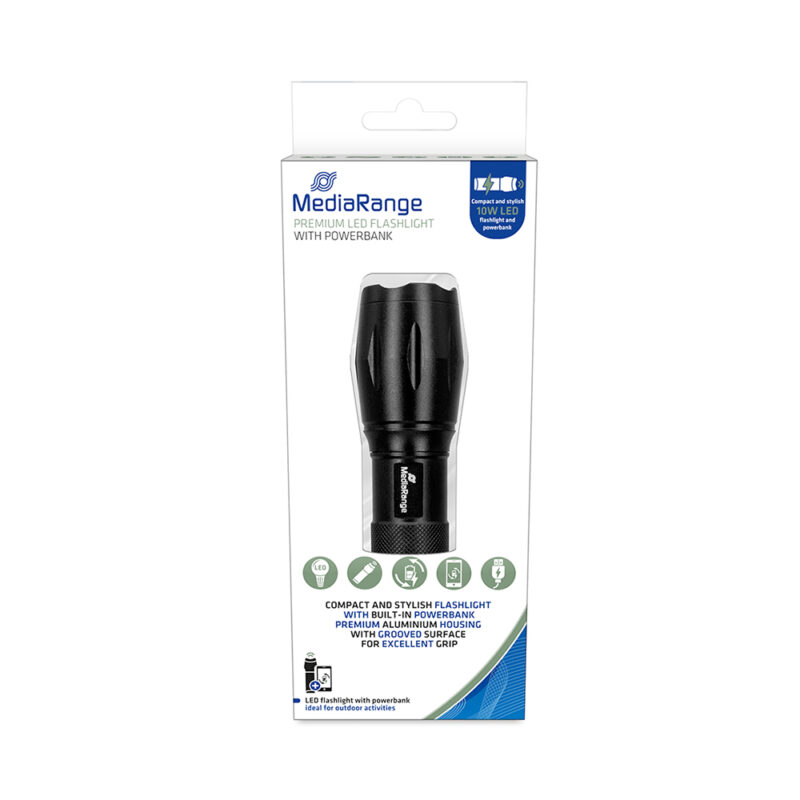 MediaRange LED flashlight with powerbank MediaRange LED flashlight with powerbank
