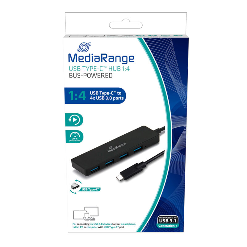 MediaRange USB Type-C™ to USB 3.0 hub 1:4