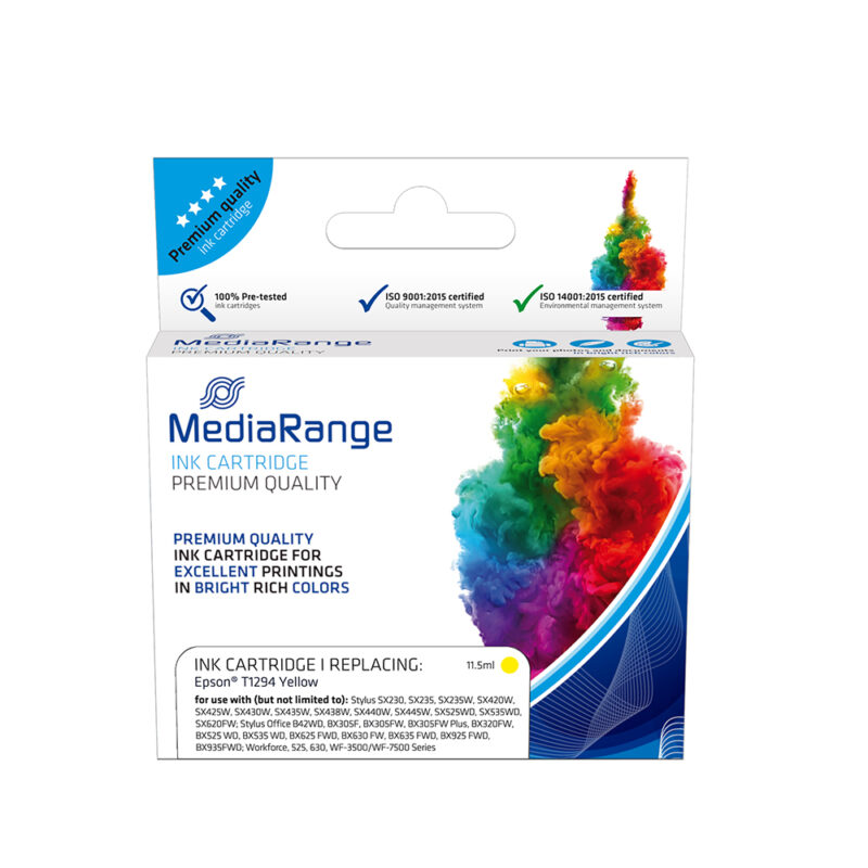 Inkjet MEDIARANGE Συμβατό για Εκτυπωτές Epson (Yellow) (T1294) (MRET129Y)