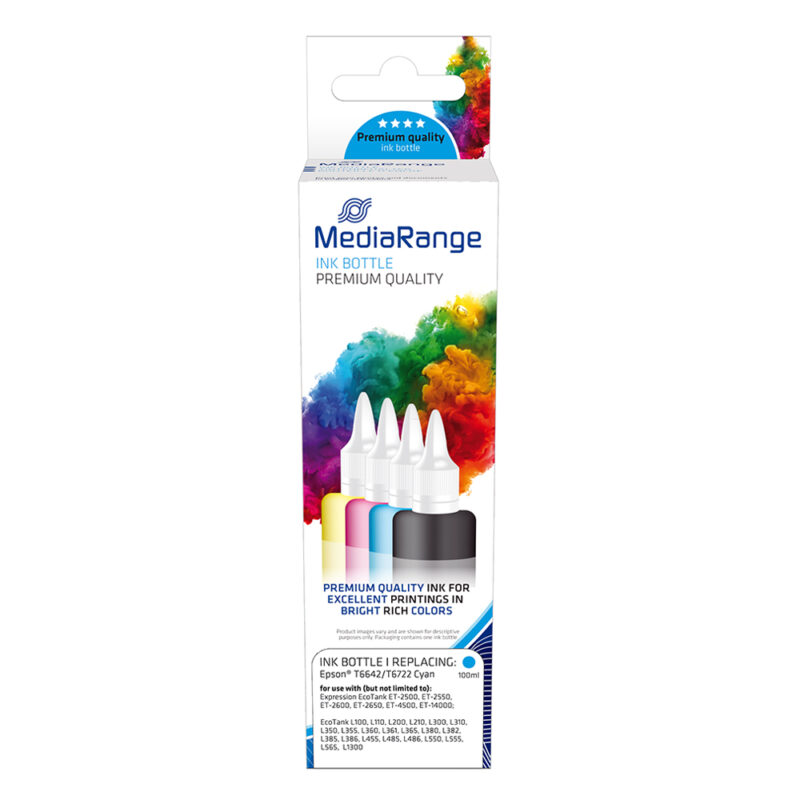 Inkjet MEDIARANGE Συμβατό για Εκτυπωτές Epson (Cyan) (T6642/T6722) (MRET664C)