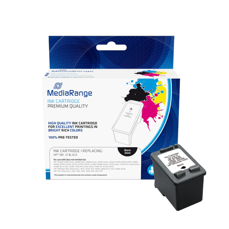 Inkjet MEDIARANGE Συμβατό για Εκτυπωτές HP (Black) (No.21XL) (C9351CE) (MRHP21BK)