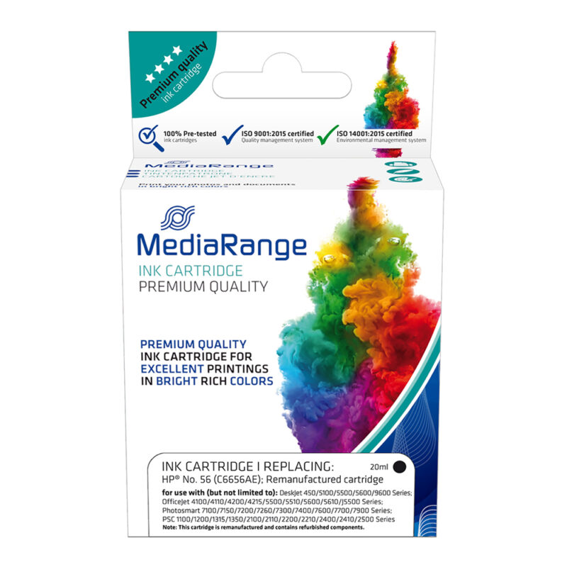 Inkjet MEDIARANGE Συμβατό για Εκτυπωτές HP (Black) (No.56) (C6656AE) (MRHP56BK) Inkjet MEDIARANGE Συμβατό για Εκτυπωτές HP (Black) (No.56) (C6656AE) (MRHP56BK)