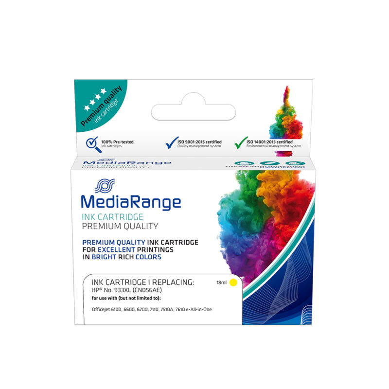 Inkjet MEDIARANGE Συμβατό για Εκτυπωτές HP (Yellow) (No.933XL) (CN056AE) (MRHP933YXL) Inkjet MEDIARANGE Συμβατό για Εκτυπωτές HP (Yellow) (No.933XL) (CN056AE) (MRHP933YXL)