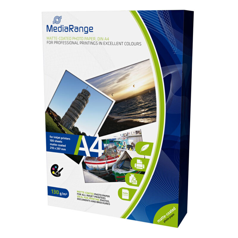 Φωτογραφικό Χαρτί MediaRange για Inkjet Εκτυπωτές A4 Matte 130g/m² 100 Φύλλα (MRINK101) Φωτογραφικό Χαρτί MediaRange για Inkjet Εκτυπωτές A4 Matte 130g/m² 100 Φύλλα (MRINK101)