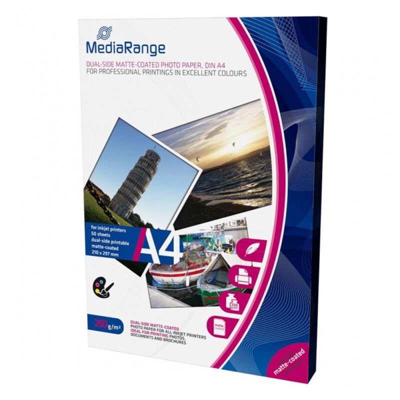 Φωτογραφικό Χαρτί MediaRange για Inkjet Εκτυπωτές A4 Dual-side Matte 200g/m² 50 Φύλλα (MRINK102) Φωτογραφικό Χαρτί MediaRange για Inkjet Εκτυπωτές A4 Dual-side Matte 200g/m² 50 Φύλλα (MRINK102)