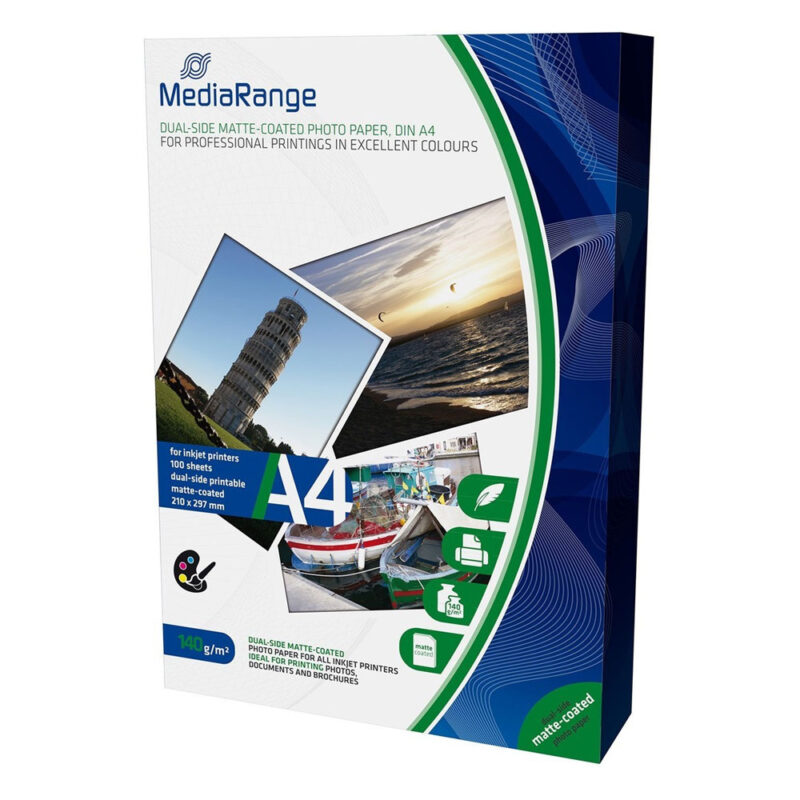 Φωτογραφικό Χαρτί MediaRange για Inkjet Εκτυπωτές A4 Dual-side Matte 140g/m² 100 Φύλλα (MRINK111) Φωτογραφικό Χαρτί MediaRange για Inkjet Εκτυπωτές A4 Dual-side Matte 140g/m² 100 Φύλλα (MRINK111)