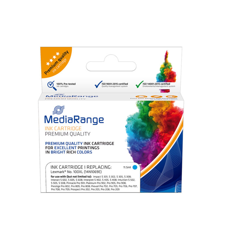 Inkjet MEDIARANGE Συμβατό για Εκτυπωτές Lexmark No.100XL (Cyan) (14N1069E) (MRLX100CXL) Inkjet MEDIARANGE Συμβατό για Εκτυπωτές Lexmark No.100XL (Cyan) (14N1069E) (MRLX100CXL)