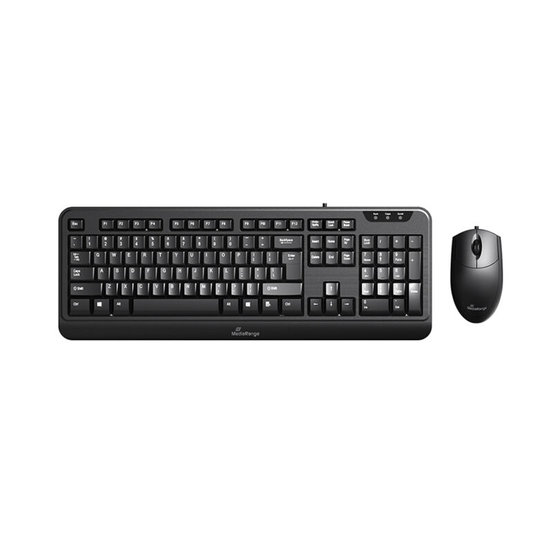 MediaRange Corded Keyboard & 3-button mouse set
