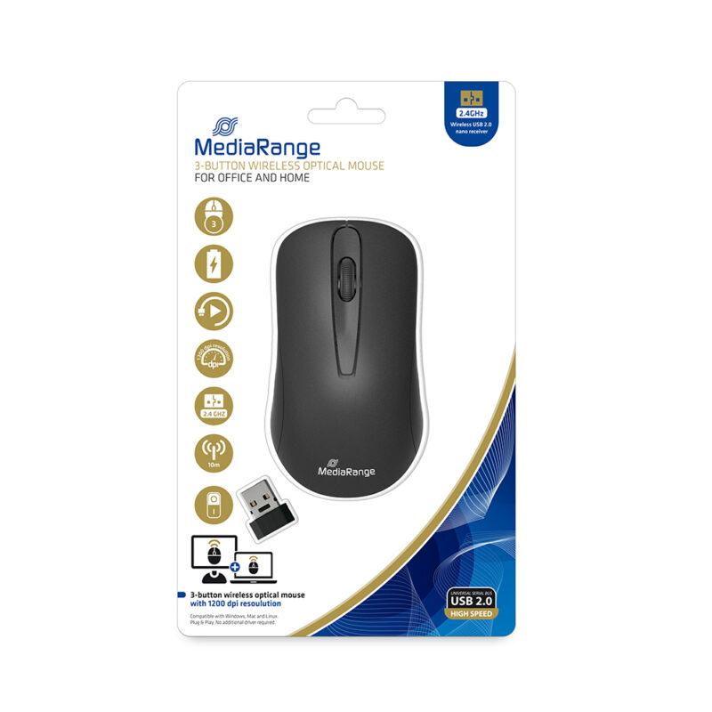 MediaRange Optical Mouse 3-Button (Black MediaRange Optical Mouse 3-Button (Black