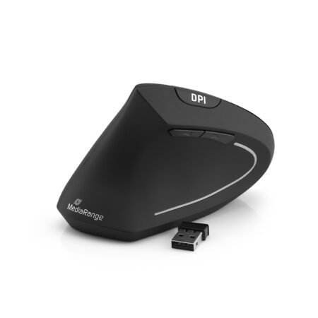 MediaRange Ergonomic 6-button wireless optical mouse for left-handers (Black