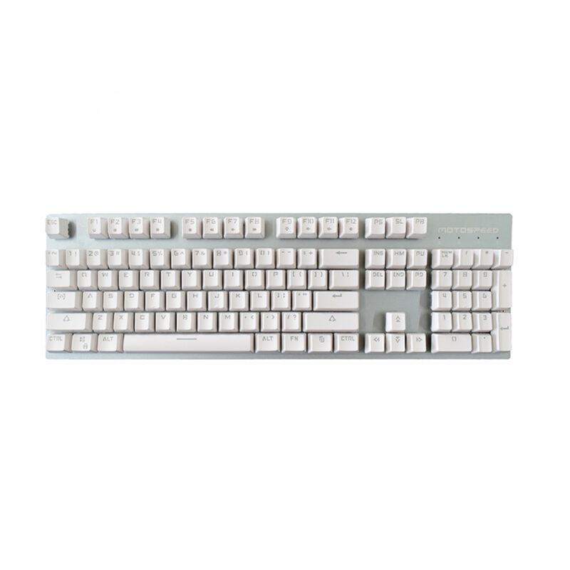 Motospeed GK89 White Wireless Mechanical Keyboard Ice Blue Backlit Red Switch Gr Layout
