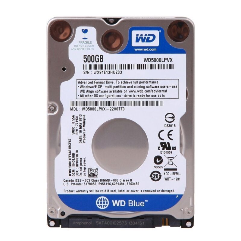 Western Digital Εσωτερικός Σκληρός Δίσκος 500GB (Blue 2.5") (WD5000LPCX) Western Digital Εσωτερικός Σκληρός Δίσκος 500GB (Blue 2.5") (WD5000LPCX)